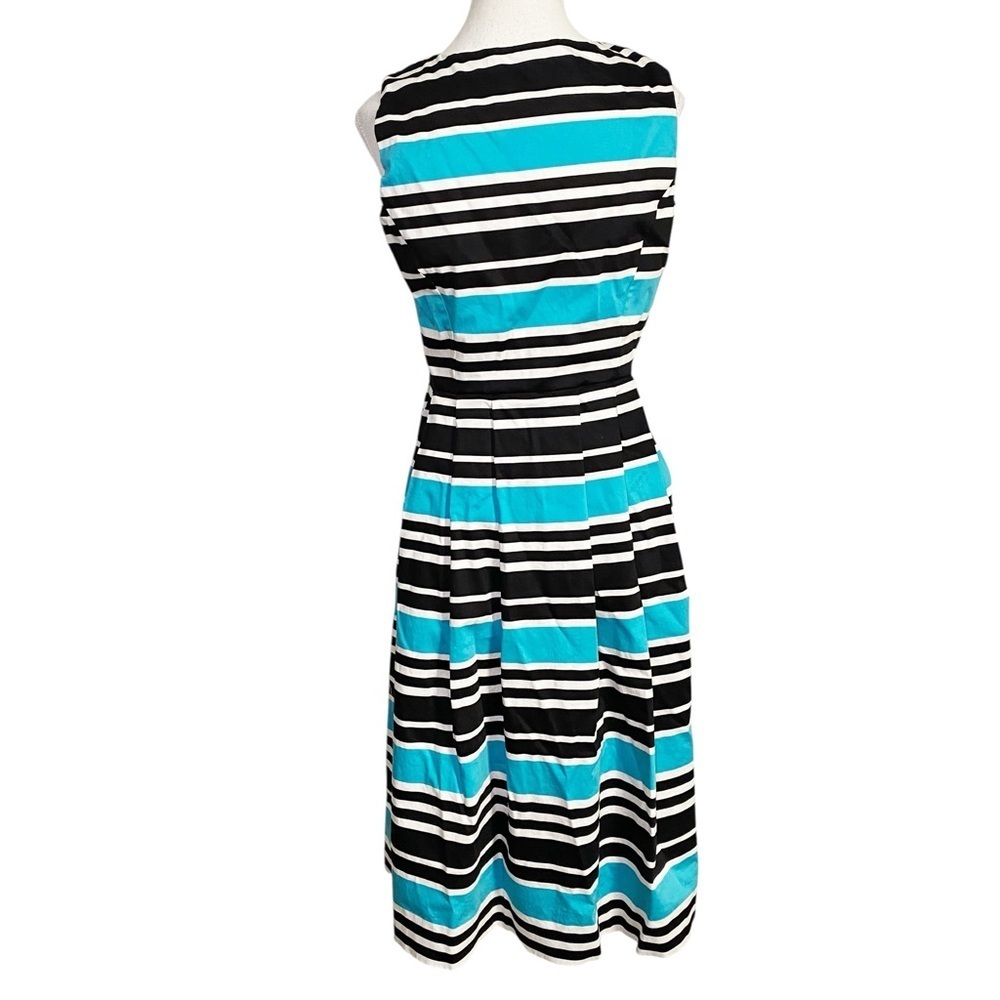 Talbots Black, White, and Blue Striped Midi Dress - Picture 2 of 15